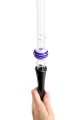 Kaya Glasmundstück Lolly Sucker Komplett blau-weiß mit schwarzem Griff