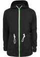 URBAN CLASSICS Long Nylon Windbreaker schwarz-mint-weiß